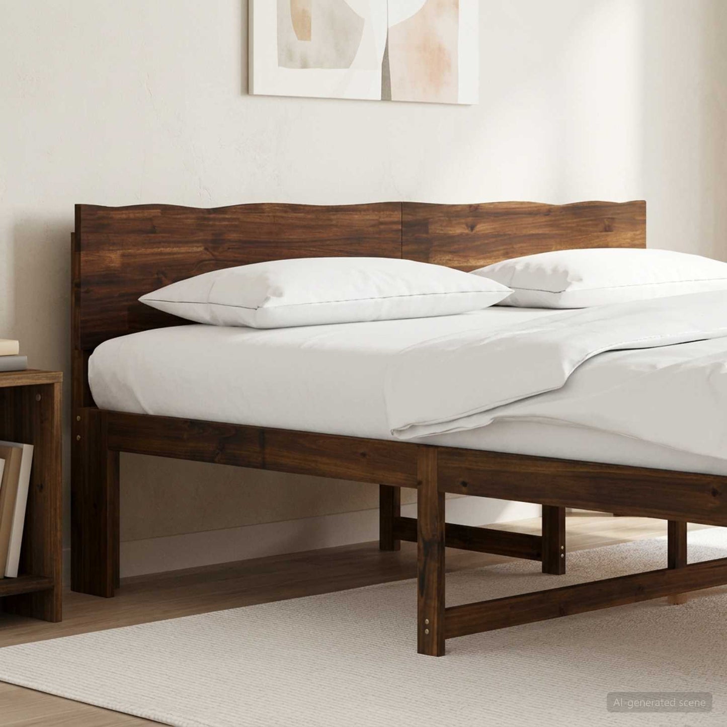vidaXL Live Edge Headboard ROSTOCK Dark Brown 200 cm Solid Acacia Wood