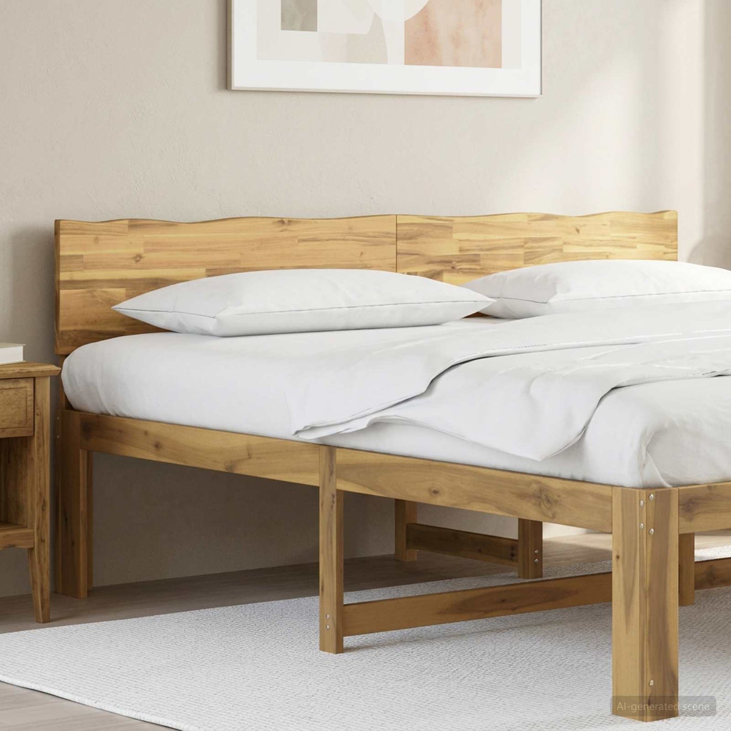 vidaXL Live Edge Headboard ROSTOCK White 180 cm Solid Acacia Wood