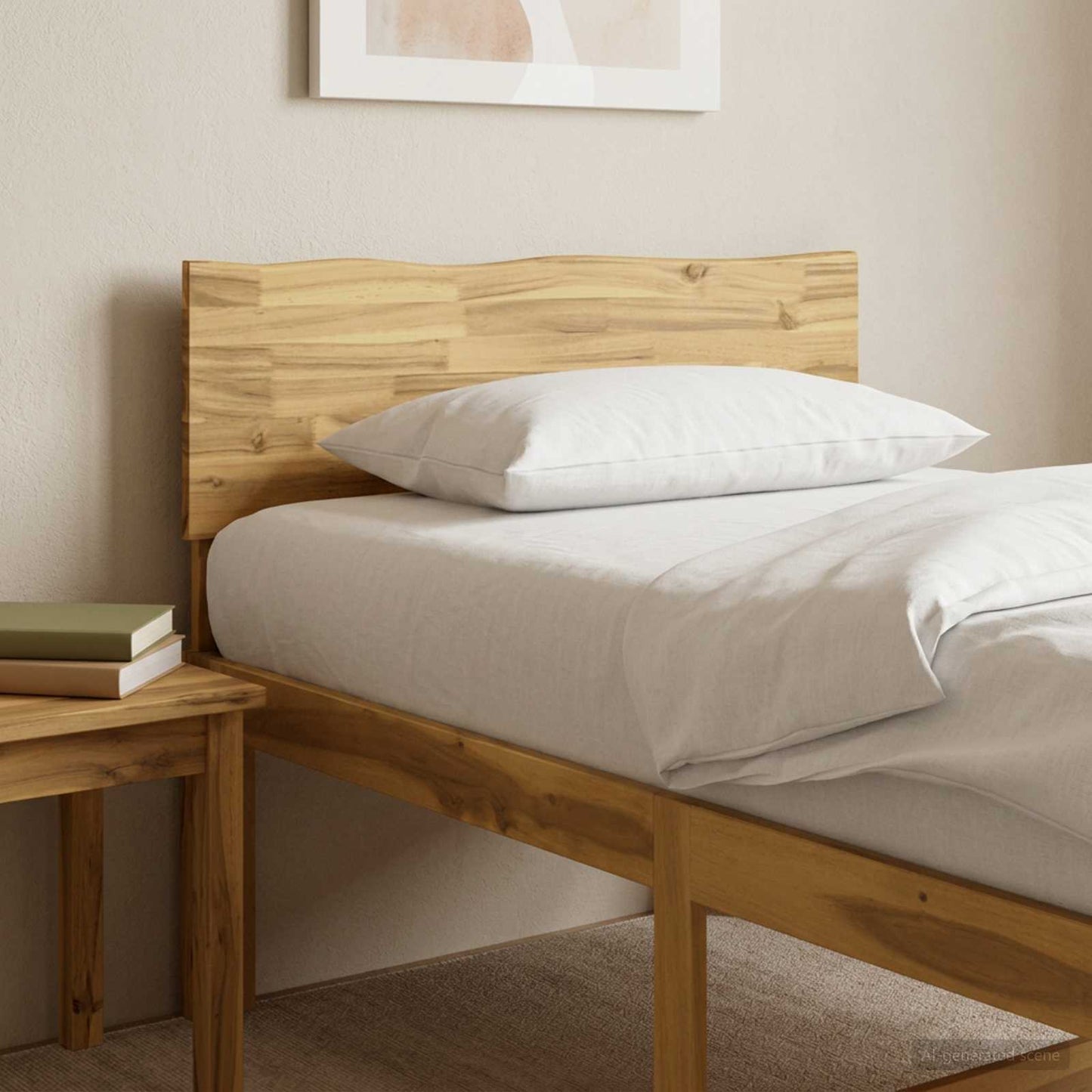 vidaXL Live Edge Headboard ROSTOCK White 100 cm Solid Acacia Wood