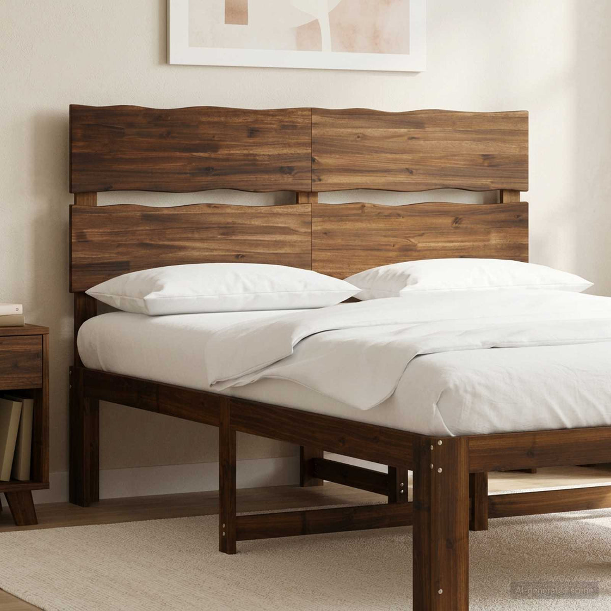 vidaXL Live Edge Headboard ROSTOCK Dark Brown 120 cm Solid Acacia Wood