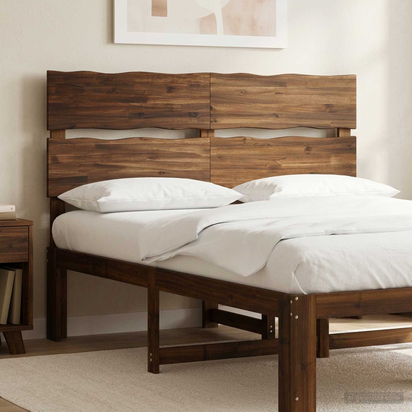 vidaXL Live Edge Headboard ROSTOCK Dark Brown 135 cm Solid Acacia Wood