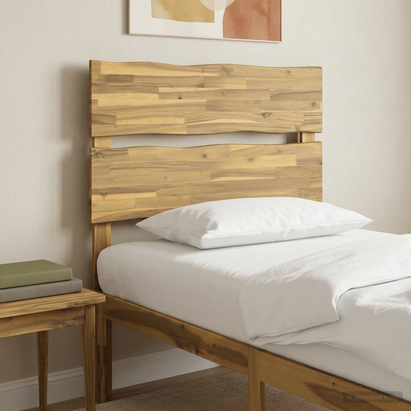 vidaXL Live Edge Headboard ROSTOCK White 75 cm Solid Acacia Wood
