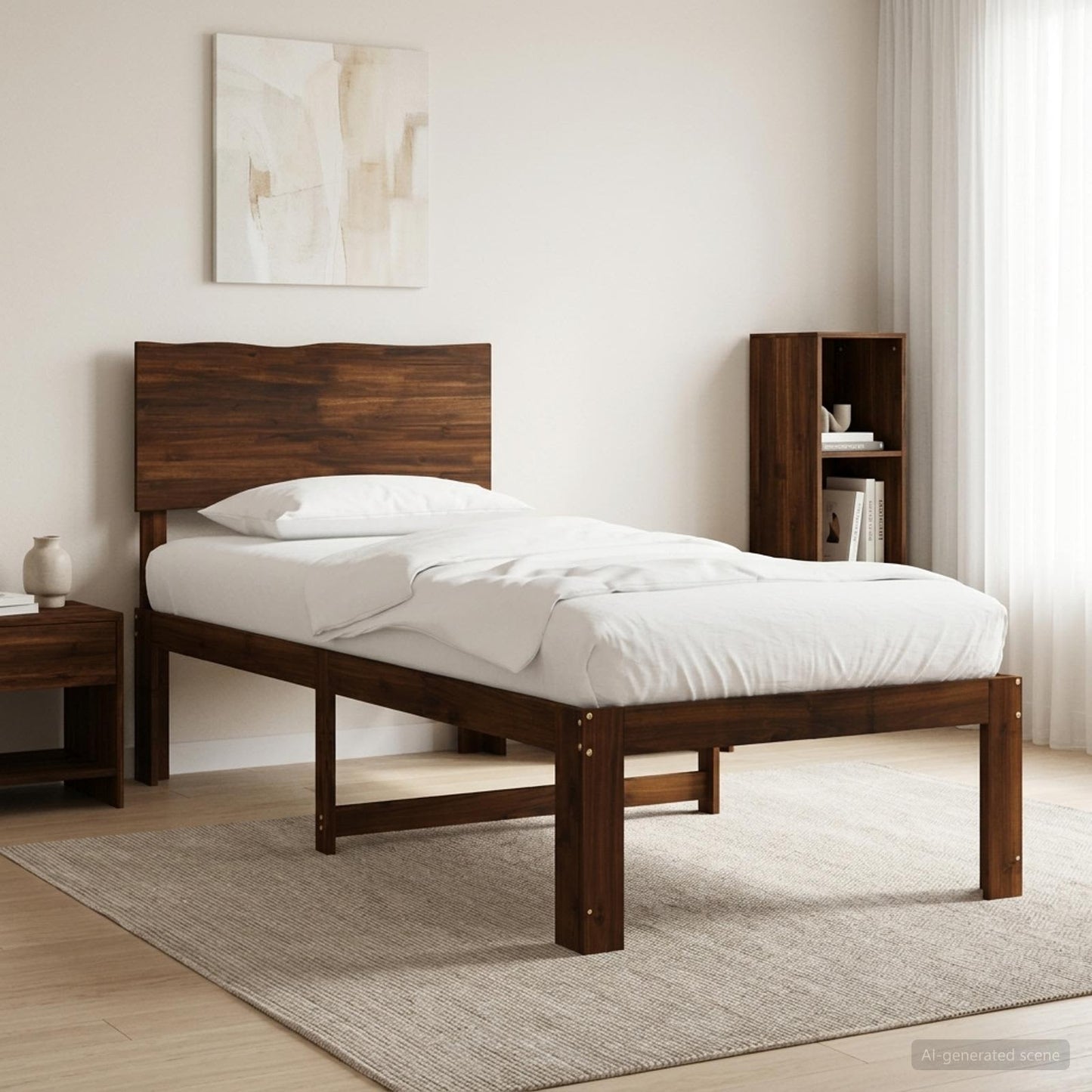 vidaXL Single Bed Frame with Headboard ROSTOCK Dark Brown 75 x 190 cm