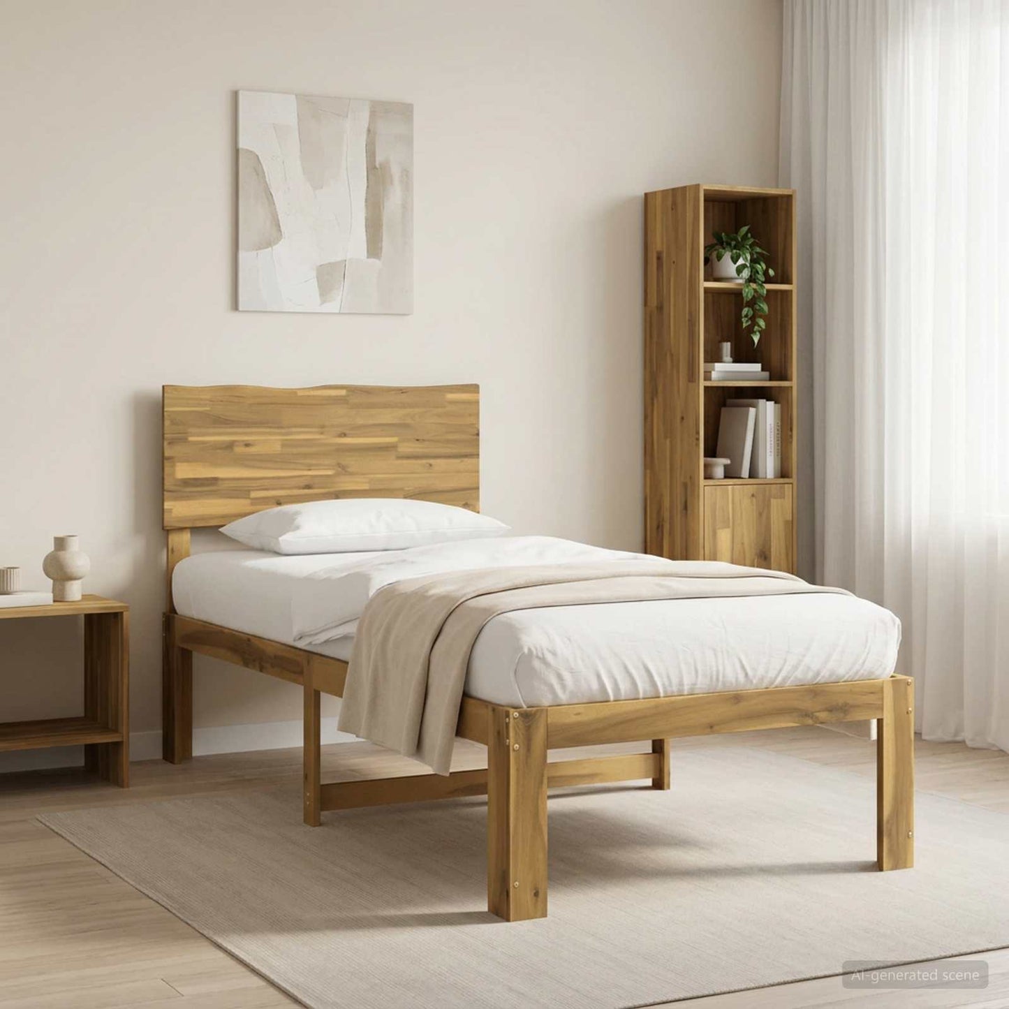 vidaXL Single Bed Frame with Headboard ROSTOCK White 75 x 190 cm