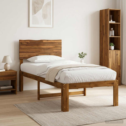 vidaXL Single Bed Frame with Headboard ROSTOCK Natural 90 x 190 cm