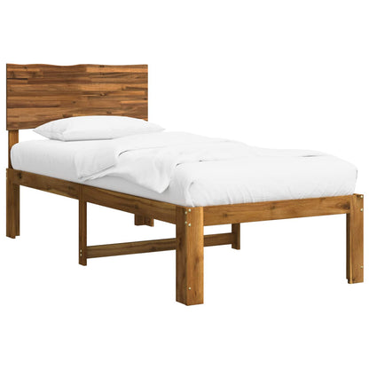 vidaXL Single Bed Frame with Headboard ROSTOCK Natural 90 x 190 cm