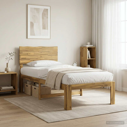 vidaXL Single Bed Frame with Headboard ROSTOCK White 90 x 190 cm