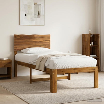 vidaXL Single Bed Frame with Headboard ROSTOCK Natural 80 x 200 cm