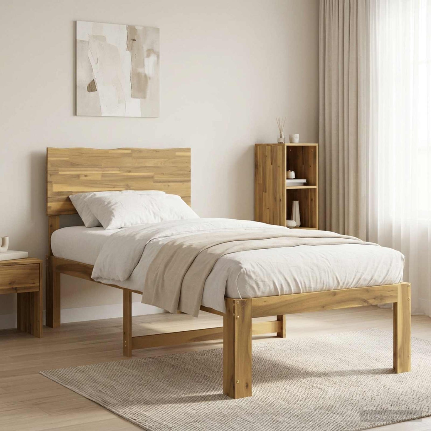 vidaXL Single Bed Frame with Headboard ROSTOCK White 80 x 200 cm