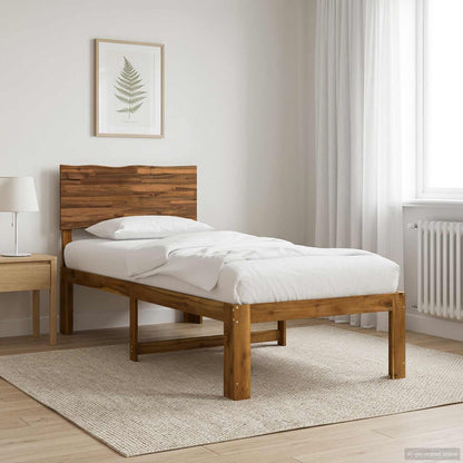 vidaXL Single Bed Frame with Headboard ROSTOCK Natural 90 x 200 cm