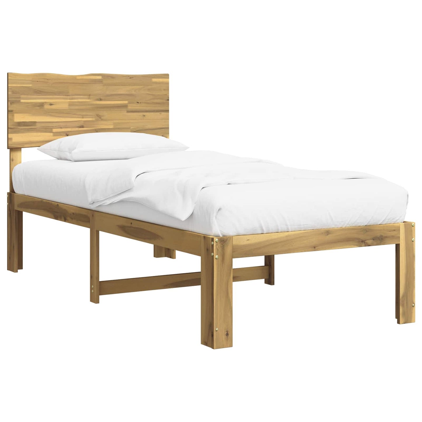 vidaXL Single Bed Frame with Headboard ROSTOCK White 90 x 200 cm