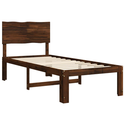 vidaXL Single Bed Frame with Headboard ROSTOCK Dark Brown 100 x 200 cm