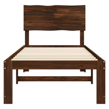 vidaXL Single Bed Frame with Headboard ROSTOCK Dark Brown 100 x 200 cm