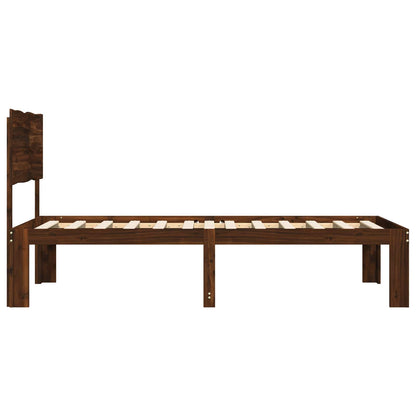 vidaXL Single Bed Frame with Headboard ROSTOCK Dark Brown 100 x 200 cm