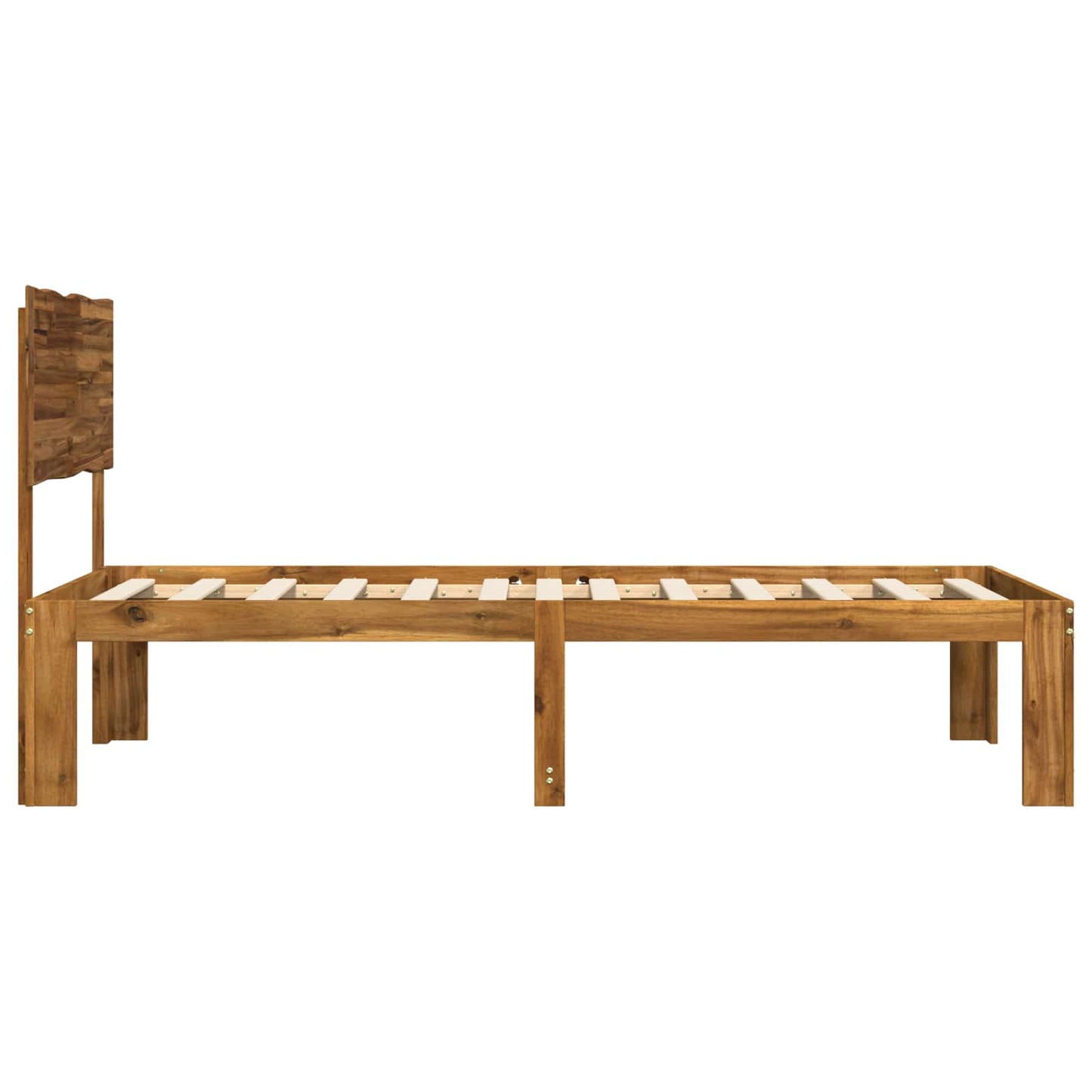 vidaXL Single Bed Frame with Headboard ROSTOCK Natural 100 x 200 cm