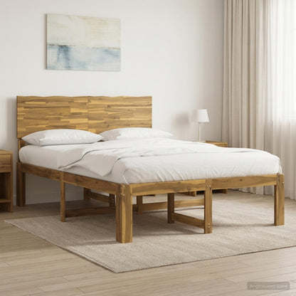 vidaXL Double Bed Frame with Headboard ROSTOCK White 120 x 200 cm