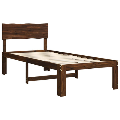 vidaXL Single Bed Frame with Headboard ROSTOCK Dark Brown 75 x 190 cm