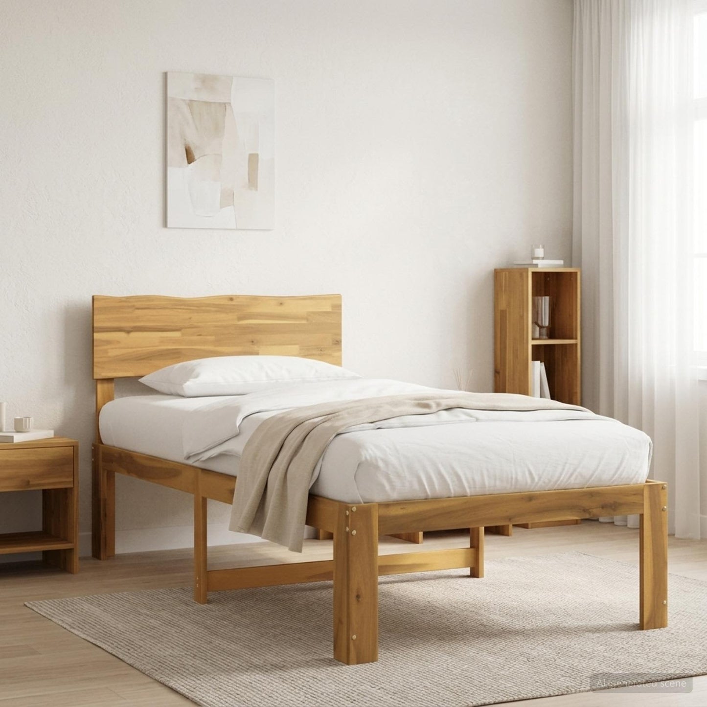 vidaXL Single Bed Frame with Headboard ROSTOCK White 75 x 190 cm