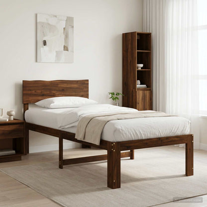 vidaXL Single Bed Frame with Headboard ROSTOCK Dark Brown 90 x 190 cm