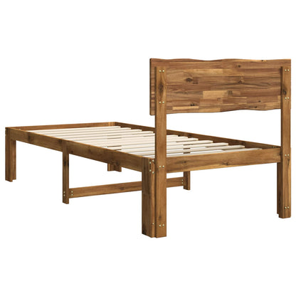 vidaXL Single Bed Frame with Headboard ROSTOCK Natural 90 x 190 cm