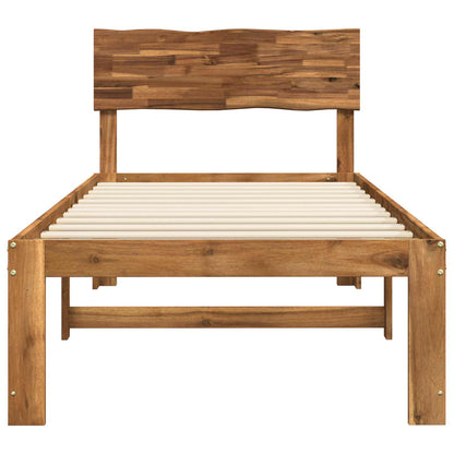 vidaXL Single Bed Frame with Headboard ROSTOCK Natural 90 x 190 cm