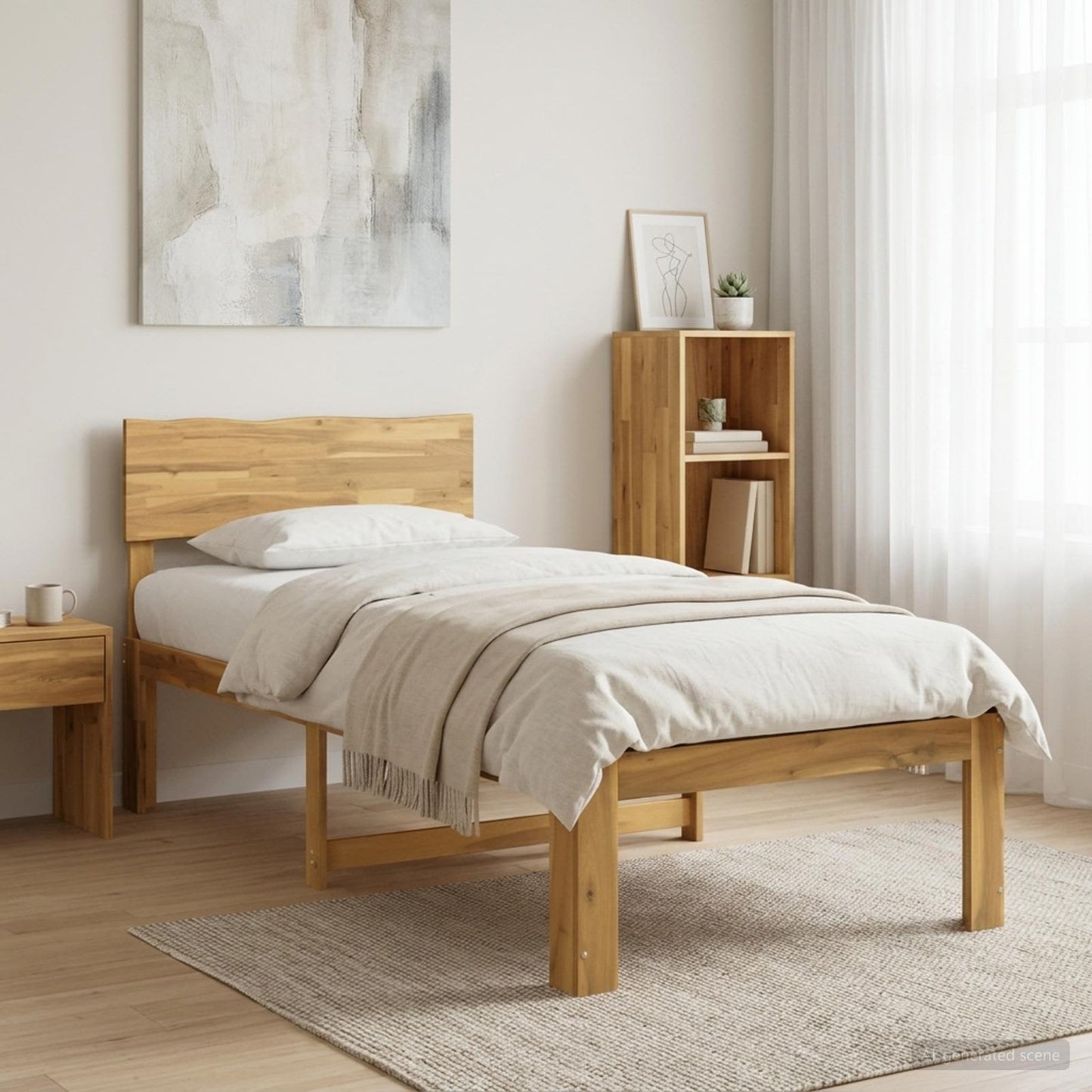 vidaXL Single Bed Frame with Headboard ROSTOCK White 90 x 190 cm