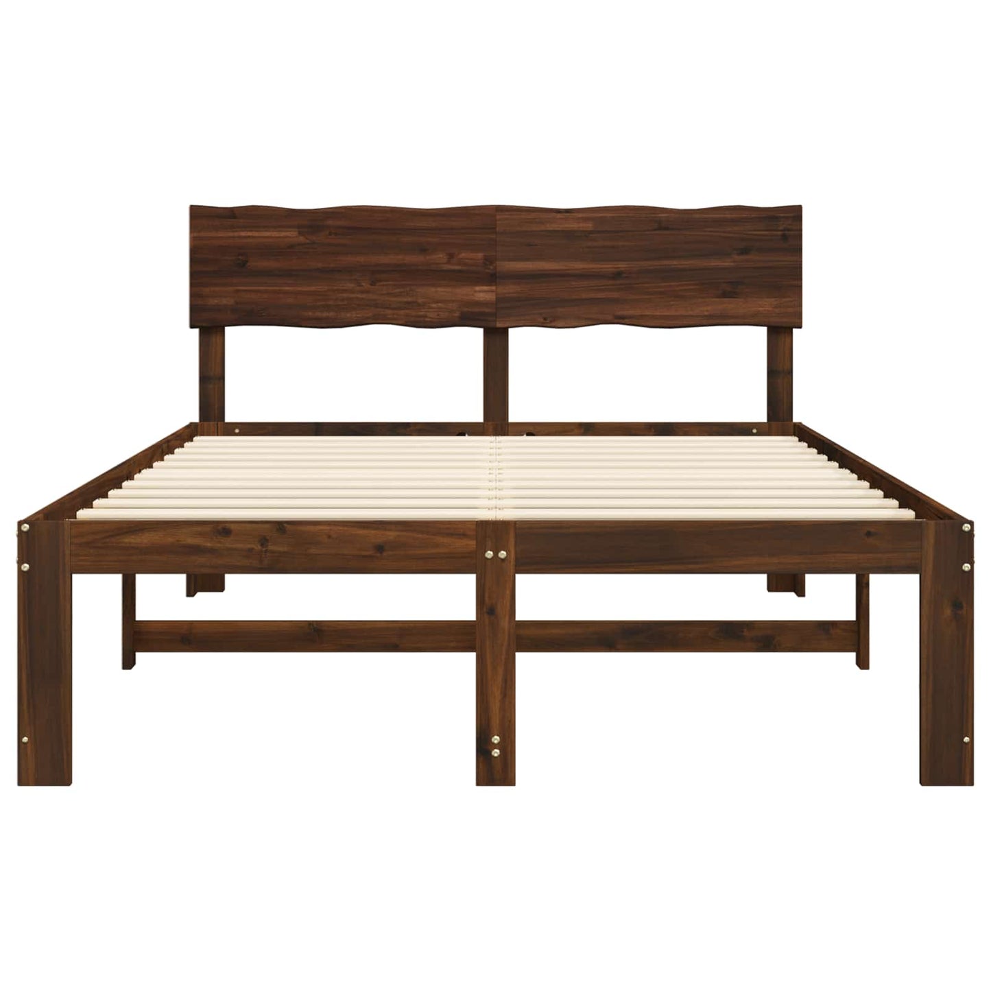 vidaXL Double Bed Frame with Headboard ROSTOCK Dark Brown 120 x 190 cm