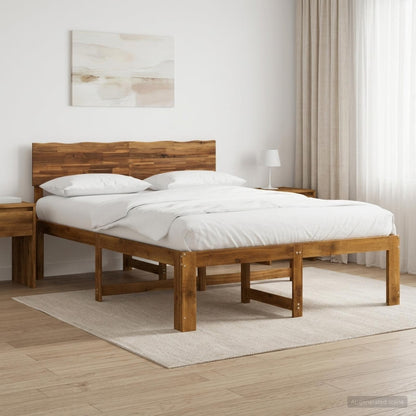 vidaXL Double Bed Frame with Headboard ROSTOCK Natural 120 x 190 cm
