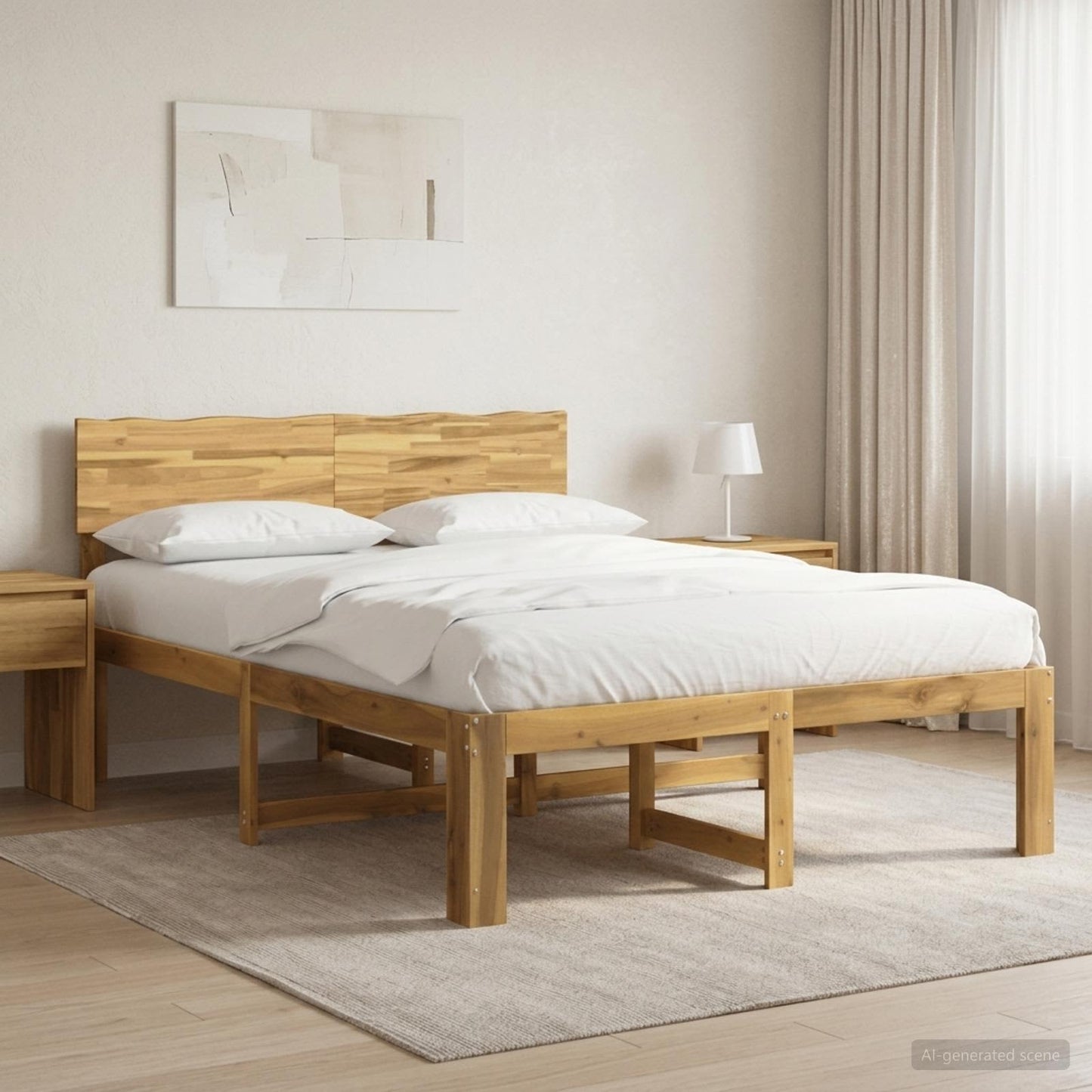 vidaXL Double Bed Frame with Headboard ROSTOCK White 120 x 190 cm