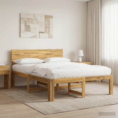 vidaXL Double Bed Frame with Headboard ROSTOCK White 135 x 190 cm
