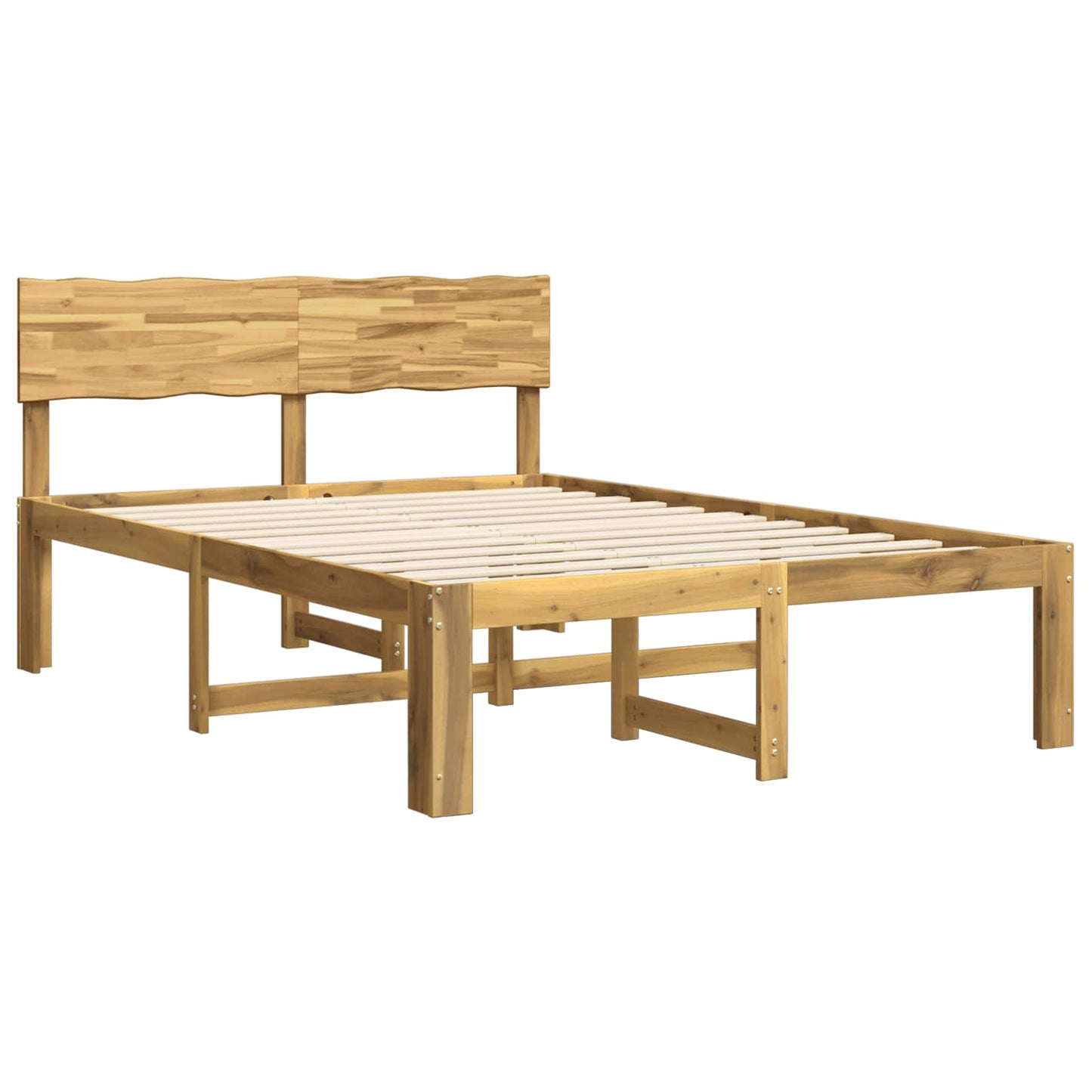 vidaXL Double Bed Frame with Headboard ROSTOCK White 135 x 190 cm