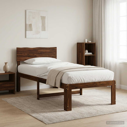 vidaXL Single Bed Frame with Headboard ROSTOCK Dark Brown 80 x 200 cm