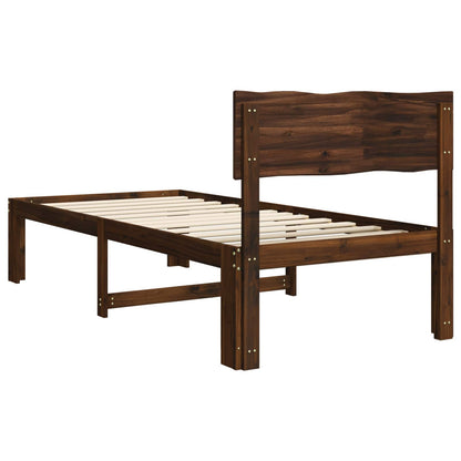 vidaXL Single Bed Frame with Headboard ROSTOCK Dark Brown 80 x 200 cm