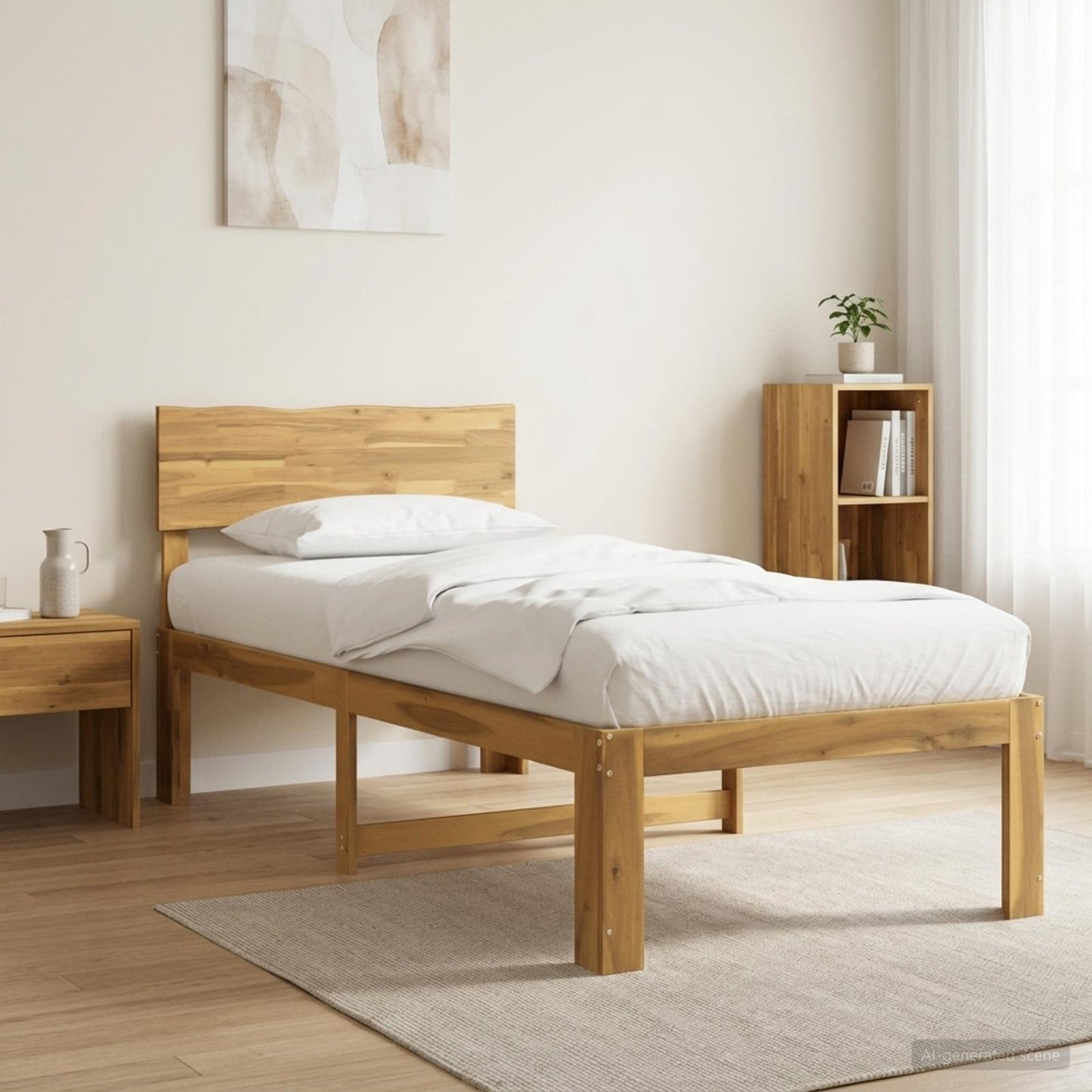 vidaXL Single Bed Frame with Headboard ROSTOCK White 80 x 200 cm