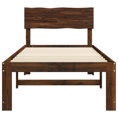 vidaXL Single Bed Frame with Headboard ROSTOCK Dark Brown 90 x 200 cm