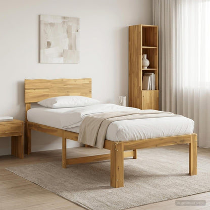 vidaXL Single Bed Frame with Headboard ROSTOCK White 90 x 200 cm
