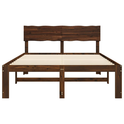vidaXL Double Bed Frame with Headboard ROSTOCK Dark Brown 120 x 200 cm