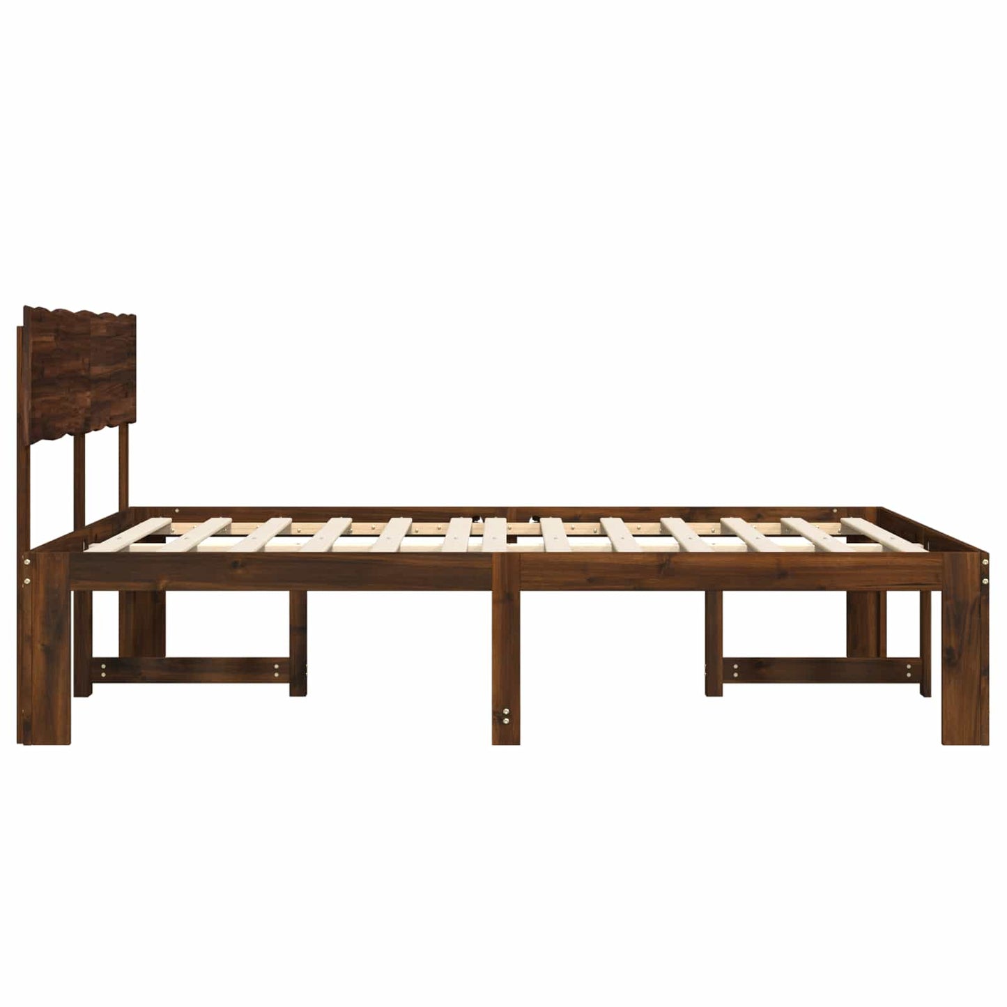 vidaXL Double Bed Frame with Headboard ROSTOCK Dark Brown 120 x 200 cm