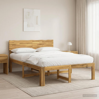 vidaXL Double Bed Frame with Headboard ROSTOCK White 120 x 200 cm