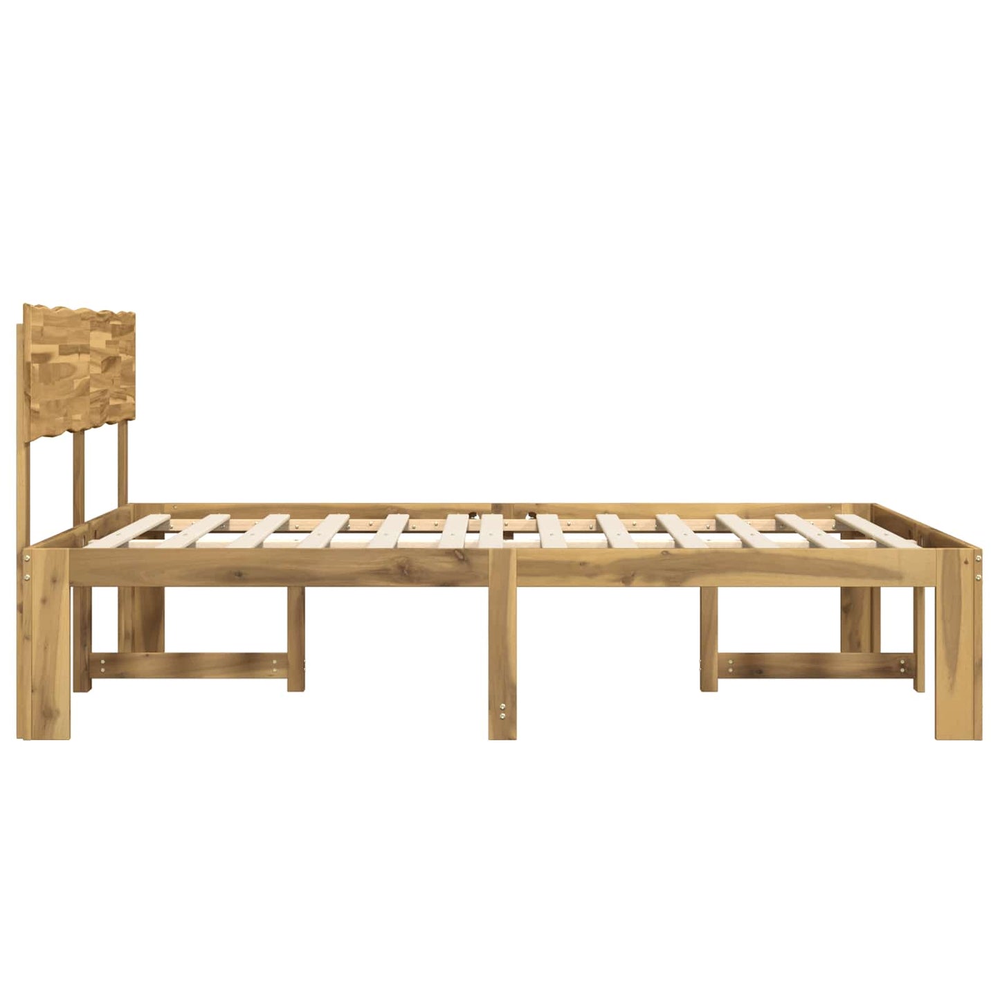 vidaXL Double Bed Frame with Headboard ROSTOCK White 140 x 200 cm