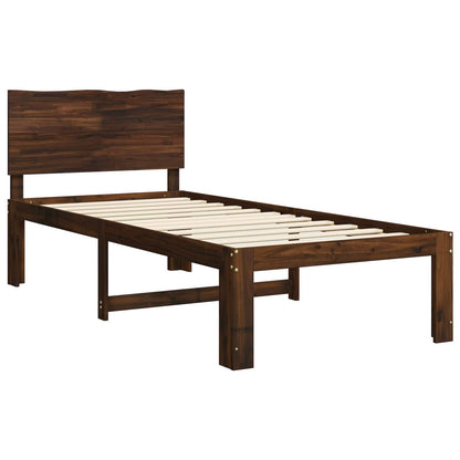 vidaXL Single Bed Frame with Headboard ROSTOCK Dark Brown 75 x 190 cm