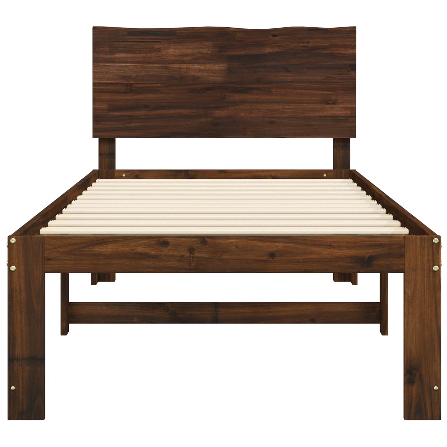 vidaXL Single Bed Frame with Headboard ROSTOCK Dark Brown 90 x 190 cm