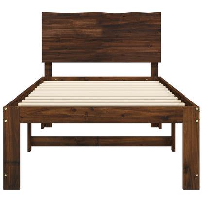 vidaXL Single Bed Frame with Headboard ROSTOCK Dark Brown 90 x 190 cm