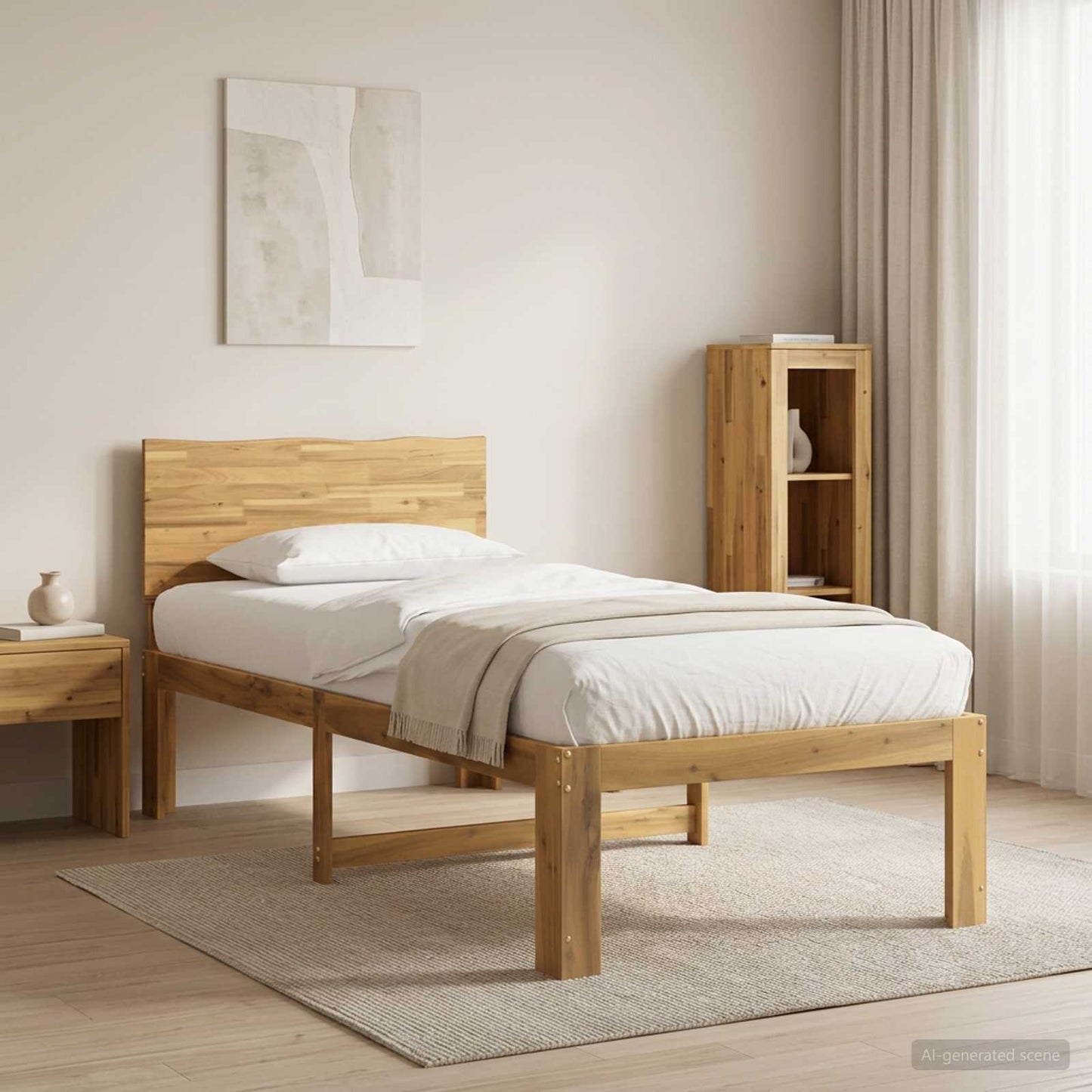 vidaXL Single Bed Frame with Headboard ROSTOCK White 90 x 190 cm