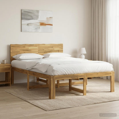 vidaXL Double Bed Frame with Headboard ROSTOCK White 120 x 190 cm