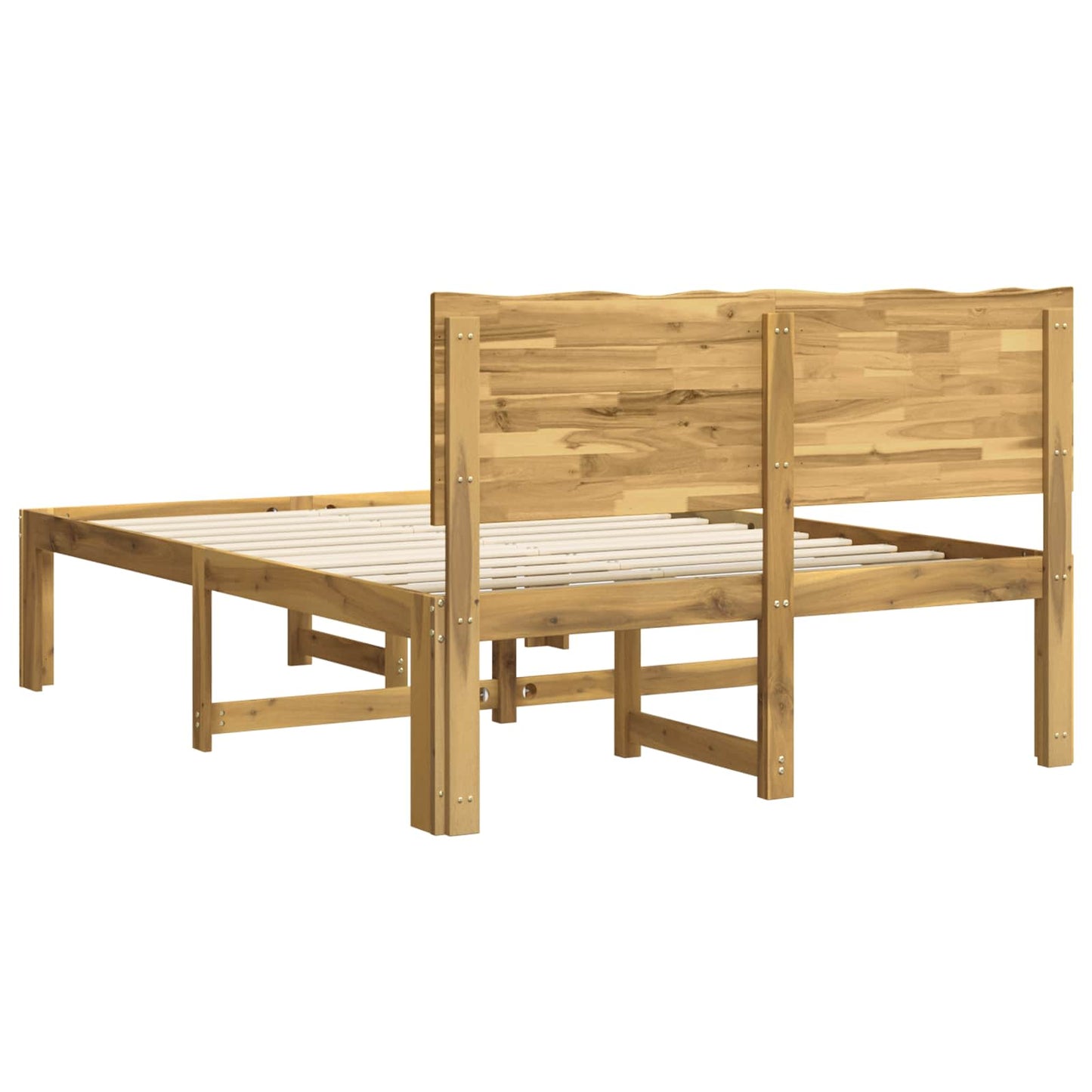 vidaXL Double Bed Frame with Headboard ROSTOCK White 120 x 190 cm
