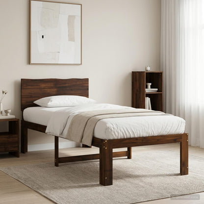 vidaXL Single Bed Frame with Headboard ROSTOCK Dark Brown 80 x 200 cm