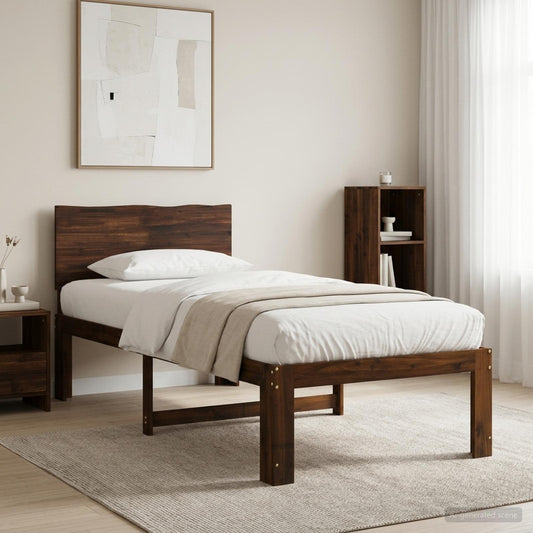 vidaXL Single Bed Frame with Headboard ROSTOCK Dark Brown 80 x 200 cm