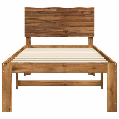 vidaXL Single Bed Frame with Headboard ROSTOCK Natural 80 x 200 cm