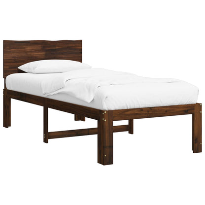 vidaXL Single Bed Frame with Headboard ROSTOCK Dark Brown 90 x 200 cm
